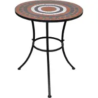 Syfax Table de bistro Terre cuite et blanc 60 cm Mosaïque