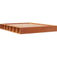 Syfax Cadre de lit sans matelas cire marron 120x200cm bois pin massif