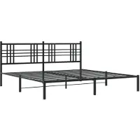 Syfax Cadre de lit métal sans matelas avec tête de lit noir 183x213cm