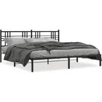 Prolenta Maison Exclusive - Cadre de lit avec tête de lit en métal noir 183x213 cm