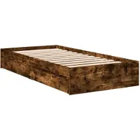 Syfax Cadre de lit avec tiroirs sans matelas chêne fumé 100x200 cm