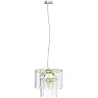 Zumaline Suspension NIRA dorée et transparente, 8 x E14 x 40 W, métal, dimensions : 150 x 43 x 43 cm, IP20,