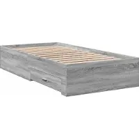 Syfax Cadre de lit avec tiroirs sans matelas sonoma gris 90x190 cm