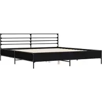 Syfax Cadre de lit sans matelas noir 180x200 cm