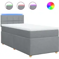 vidaXL Lit boxspring avec matelas gris clair 80x200 cm Tissu