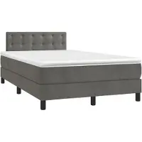 Syfax Sommier à lattes de lit et matelas gris foncé 120x190cm velours