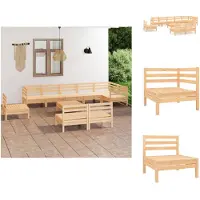 vidaXL Ensemble de salon de jardin 10 pièces pin massif - Ensembles de meubles de jardin