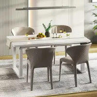 FlexiSpot Table de salle à manger réglable en hauteur 180x80 cm, électrique, 4 pieds stables, jusqu'à 150 kg, avec fonction mémoire, design moderne pour salle à manger, blanc