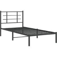 Syfax Cadre de lit métal sans matelas avec tête de lit noir 90x200 cm