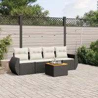 Prolenta Maison Exclusive - Salon de jardin 5 pcs avec coussins noir résine tressée