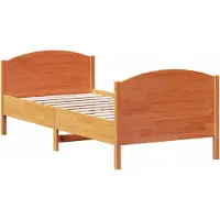 Syfax Cadre de lit sans matelas cire marron 90x200 cm bois pin massif