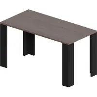 Pokar Table de salle à manger, table de cuisine, table de bureau, Taille:140x60, Couleur:Chêne Davos + Noir