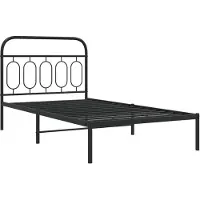 Syfax Cadre de lit métal sans matelas avec tête de lit noir 107x203cm