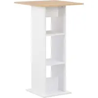 Syfax Table de bar Blanc et chêne Sonoma 60x60x110 cm