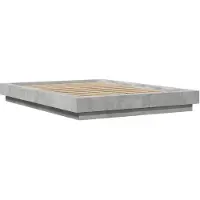 Syfax Cadre de lit sans matelas gris béton 140x190 cm