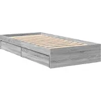 Syfax Cadre de lit avec tiroirs sans matelas sonoma gris 90x200 cm