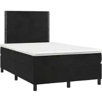 vidaXL Lit Boxspring Design avec matelas Noir 120x190 cm Velours, Lits Classiques 2024 Nouveau