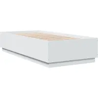 Syfax Cadre de lit sans matelas blanc 90x200 cm