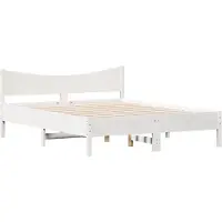 Syfax Cadre de lit sans matelas blanc 150x200 cm bois de pin massif