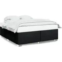 Prolenta Maison Exclusive - Sommier sans matelas Noir 200x200 cm Tissu