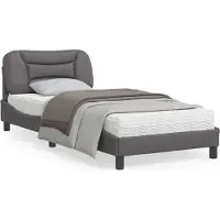 Prolenta Maison Exclusive - Sommier avec éclairage LED, sans matelas « Hvar » Gris 90 x 200 cm