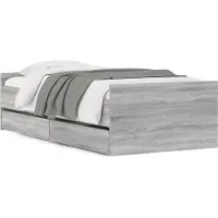 Syfax Cadre de lit sans matelas sonoma gris 75x190 cm