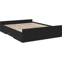 Syfax Cadre de lit avec tiroirs sans matelas noir 150x200 cm