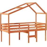 Syfax Lit haut sans matelas cire marron 75x190 cm bois de pin massif
