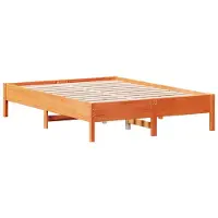 Syfax Cadre de lit sans matelas cire marron 120x190cm bois pin massif