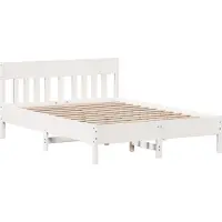 Syfax Cadre de lit sans matelas blanc 120x200 cm bois de pin massif