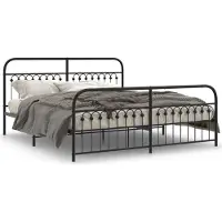 Prolenta Maison Exclusive - Cadre de lit avec tête et pied de lit en métal noir 183x213 cm