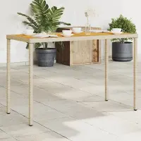 Prolenta Maison Exclusive - Table de jardin avec plateau en bois d'acacia 115x54x74 cm Poly Rattan