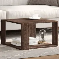 Prolenta Maison Exclusive - Table basse aspect chêne brun 51,5x51,5x30 cm Matériau dérivé du bois