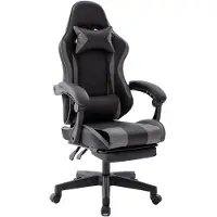 Delman Chaise de bureau gaming fauteuil ergonomique pour gamer avec repose-pieds et appuie-tête 0060GY