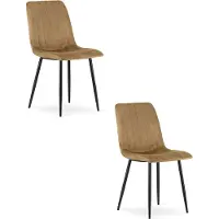 Leobert Chaise LAVA - velours brun / pieds noirs x 2