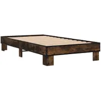 Syfax Cadre de lit sans matelas chêne fumé 100x200 cm