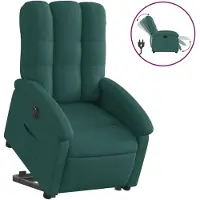 Syfax Fauteuil inclinable électrique vert foncé tissu