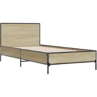 Syfax Cadre de lit sans matelas chêne sonoma 100x200 cm