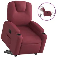 Syfax Fauteuil inclinable électrique rouge bordeaux tissu