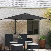 Prolenta Maison Exclusive - Parasol de jardin, couleur noire, dimensions : 248,5 x 247,5 x 160 cm