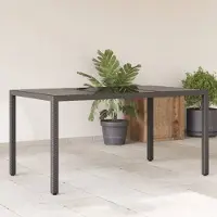 Prolenta Maison Exclusive - Table de jardin avec plateau en verre noir 150x90x75 cm Poly Rotin