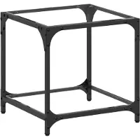 Syfax Table basse avec dessus en verre transparent 40x40x40 cm acier