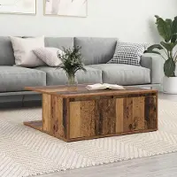 vidaXL BEI CLORIS Table basse avec tiroirs Vieux bois 80 x 80 x 31 cm Bois composite - Tables basses Nouveau6033471 1parcel