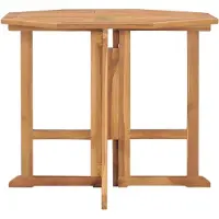 Syfax Table à dîner pliable de jardin Ø90x75 cm Bois de teck solide