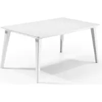 Allibert by KETER Table de jardin rectangulaire résine, 6 personnes, 157x98x74 cm, blanc, LIMA,