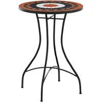 Syfax Table de bistro mosaïque terre cuite blanc Ø50x70 cm céramique