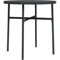 Syfax Table à thé Noir 45 cm Résine tressée