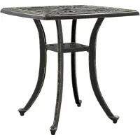 Syfax Table de jardin bronze 53x53x53 cm aluminium coulé