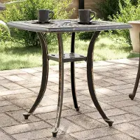 Prolenta Table de jardin exclusive, en bronze, dimensions 53x53x53 cm, en aluminium moulé