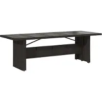 Syfax Table de jardin dessus en verre noir 240x90x75cm résine tressée